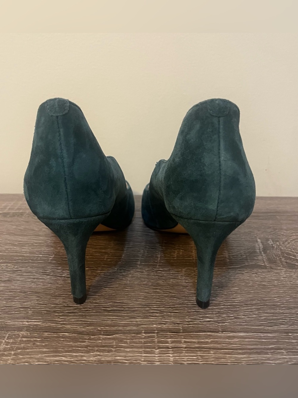 Boden Suede Scalloped Edge Pump Women's Size 37.5 (6.5 US) Dark Green - Picture 6 of 13